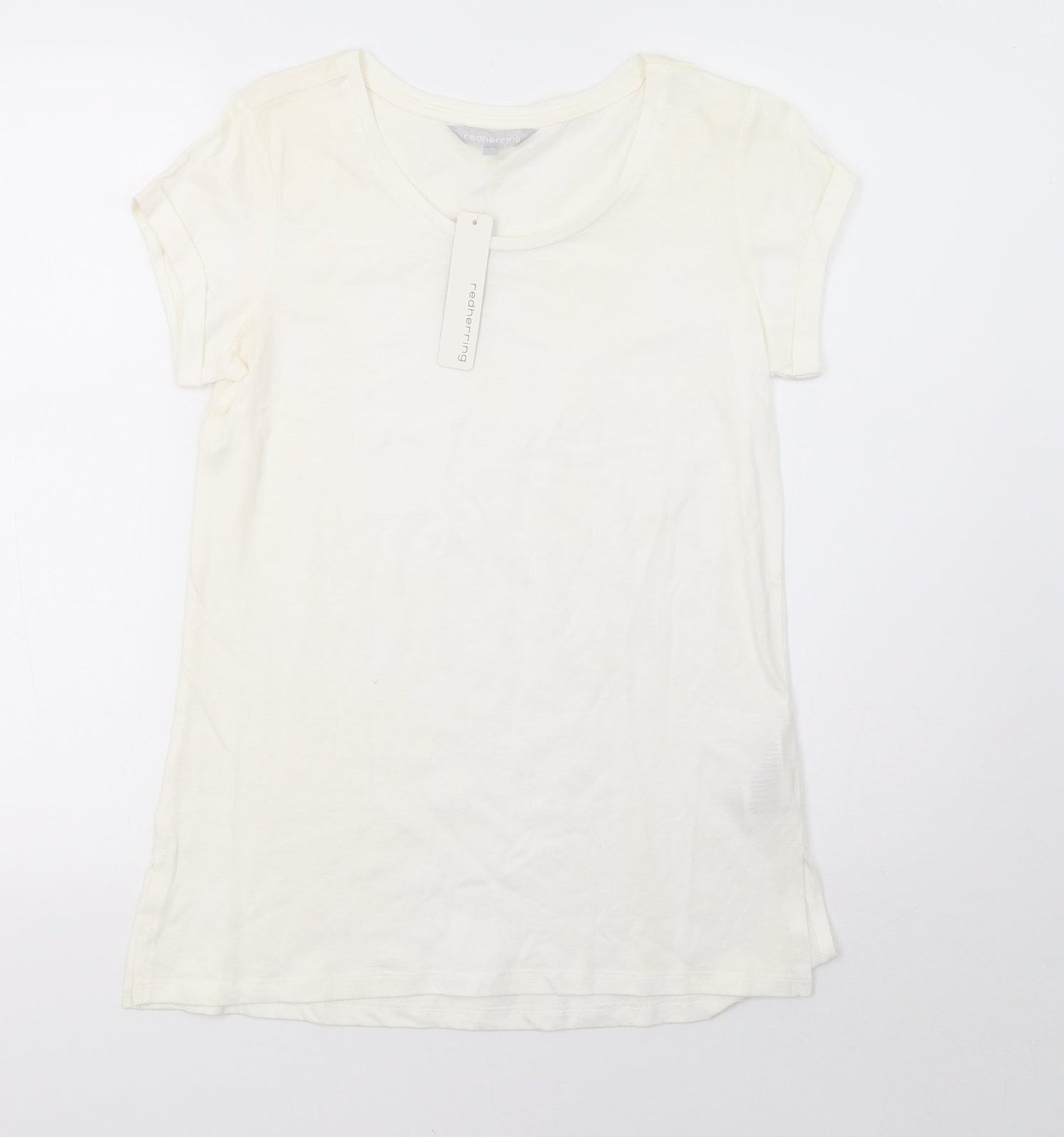 Womens UK Size 10 Red Herring White Basic T-Shirt