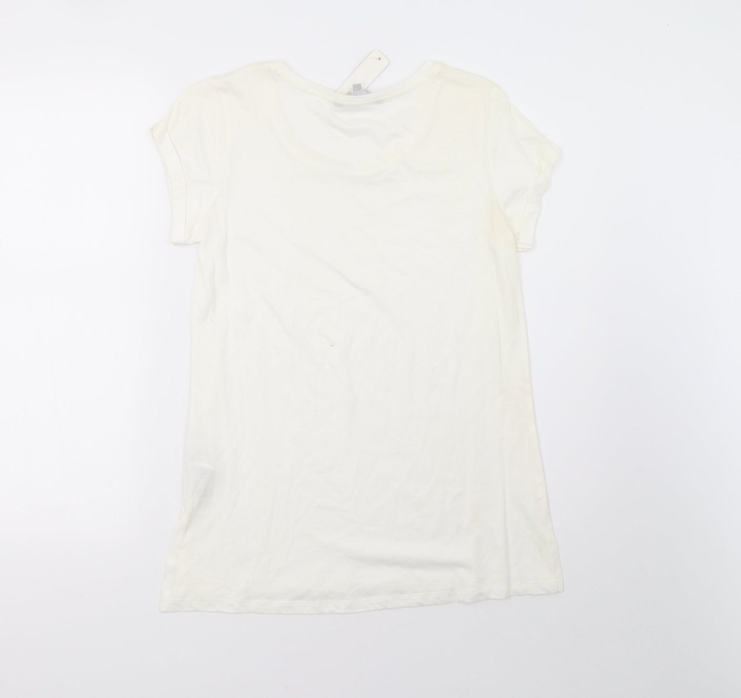 Womens UK Size 10 Red Herring White Basic T-Shirt