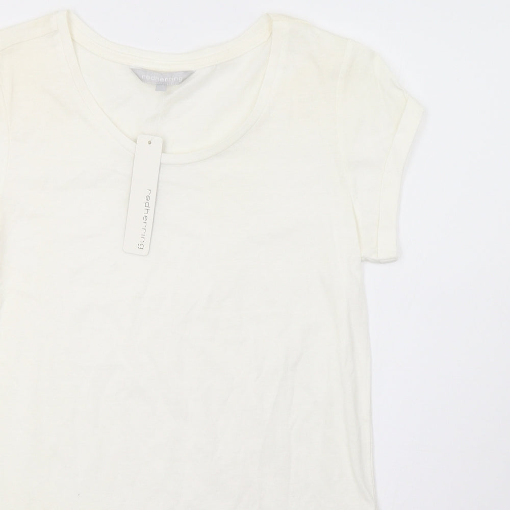 Womens UK Size 10 Red Herring White Basic T-Shirt