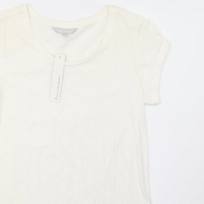Womens UK Size 10 Red Herring White Basic T-Shirt