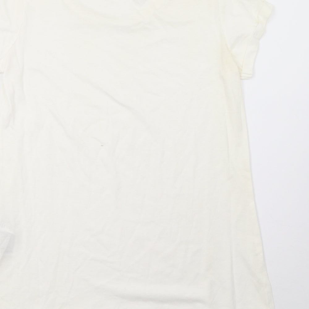 Womens UK Size 10 Red Herring White Basic T-Shirt