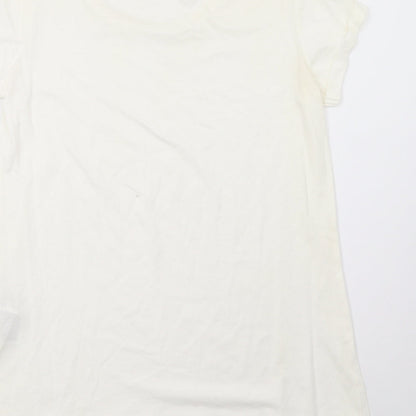 Womens UK Size 10 Red Herring White Basic T-Shirt