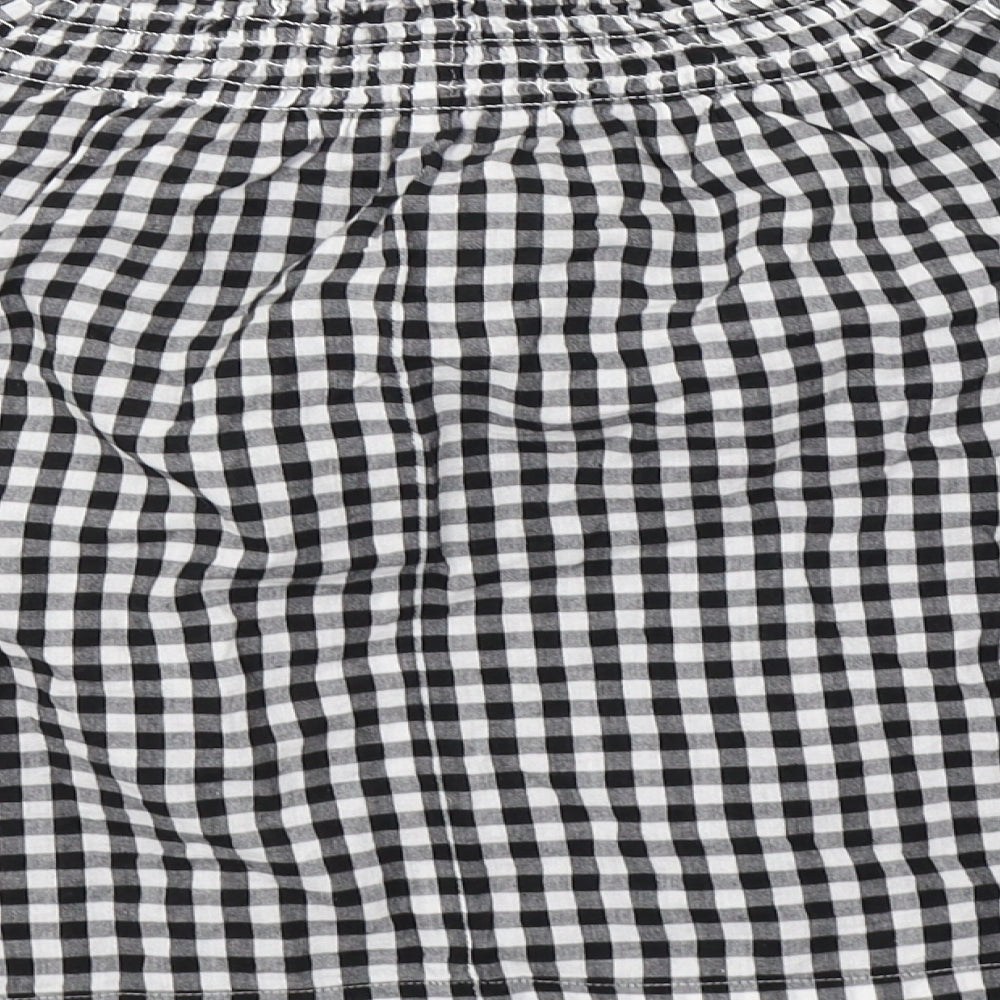 Primark Womens White Check  Basic T-Shirt Size 4