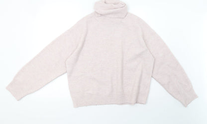 New Look Womens Pink  Knit Pullover Sweatshirt Size M