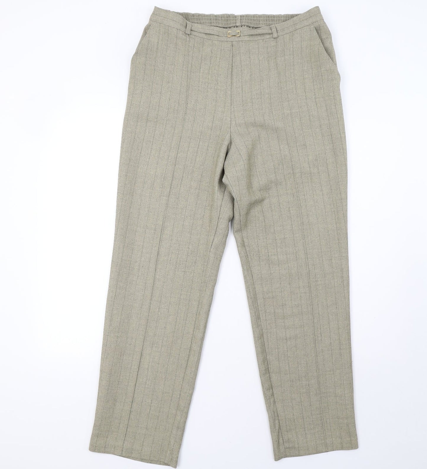 Womens UK Size 14 Marks and Spencer Regular Fit  Green Trousers