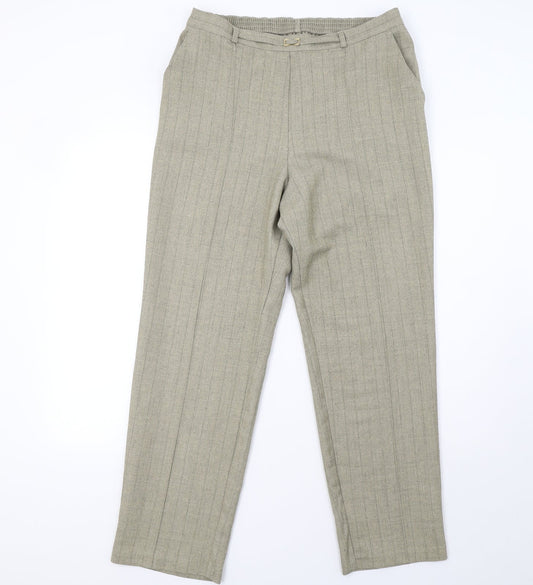 Womens UK Size 14 Marks and Spencer Regular Fit  Green Trousers