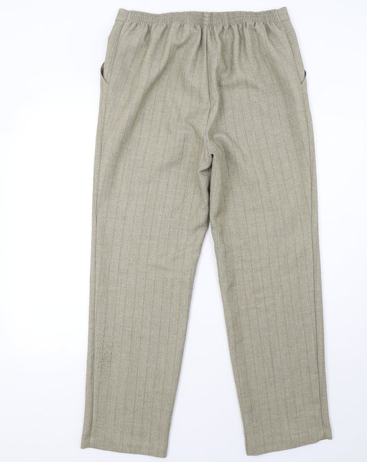 Womens UK Size 14 Marks and Spencer Regular Fit  Green Trousers