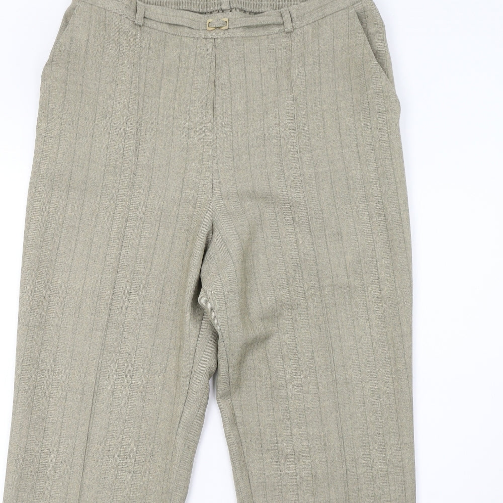 Womens UK Size 14 Marks and Spencer Regular Fit  Green Trousers