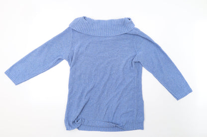 being casual Womens Blue  Knit Pullover Sweatshirt Size M