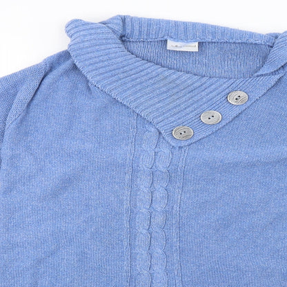 being casual Womens Blue  Knit Pullover Sweatshirt Size M
