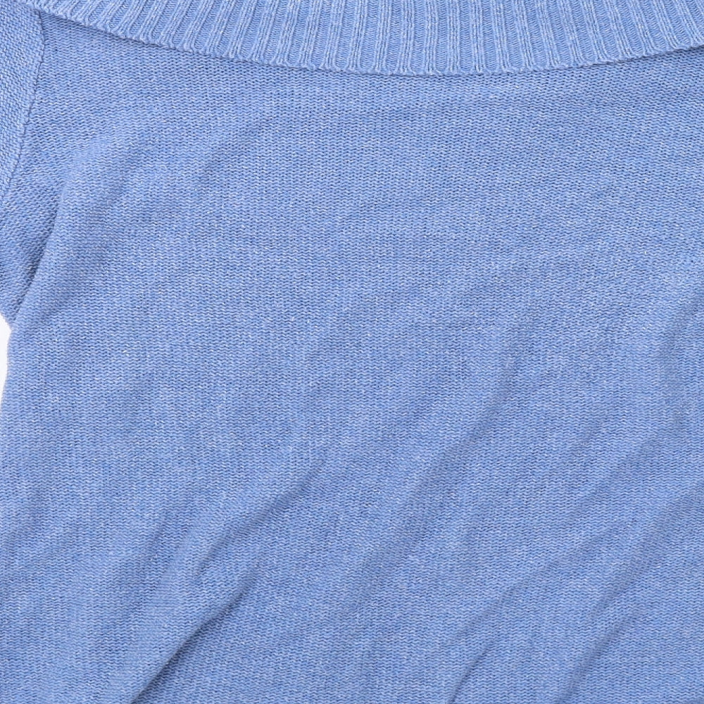 being casual Womens Blue  Knit Pullover Sweatshirt Size M