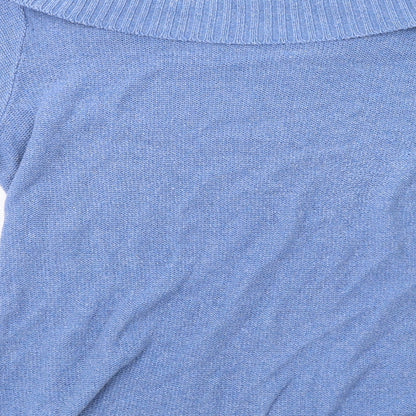 being casual Womens Blue  Knit Pullover Sweatshirt Size M