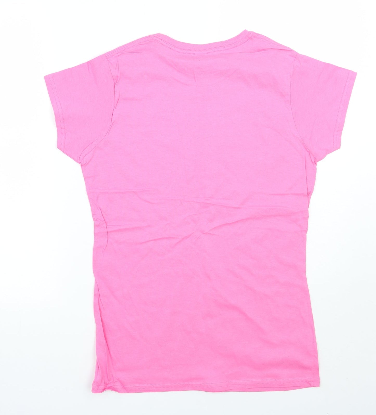 Womens UK Size L Gildan Pink Basic T-Shirt