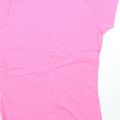 Womens UK Size L Gildan Pink Basic T-Shirt