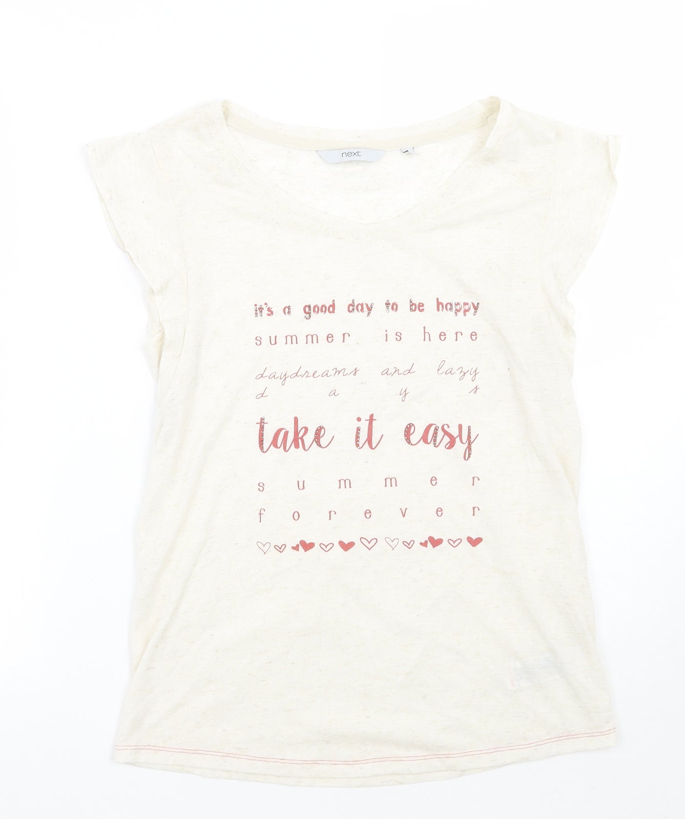 Womens UK Size 6 NEXT Ivory Basic T-Shirt