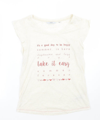 Womens UK Size 6 NEXT Ivory Basic T-Shirt
