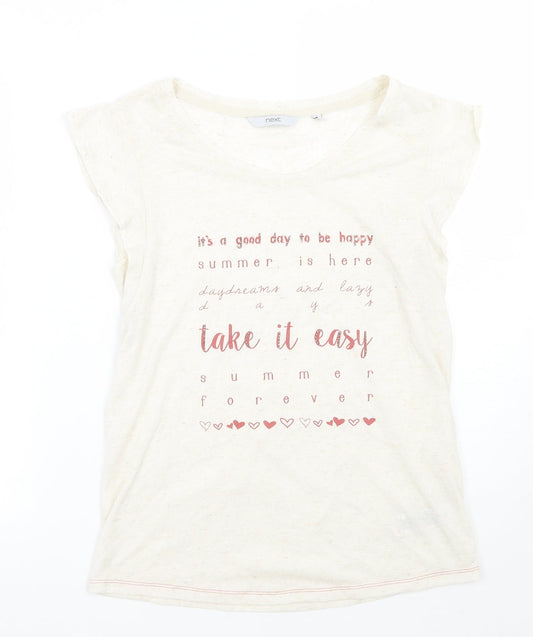 Womens UK Size 6 NEXT Ivory Basic T-Shirt