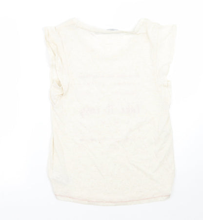 Womens UK Size 6 NEXT Ivory Basic T-Shirt