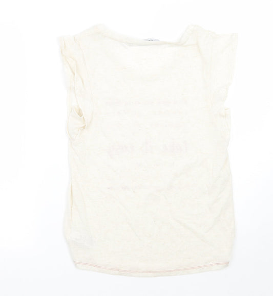Womens UK Size 6 NEXT Ivory Basic T-Shirt