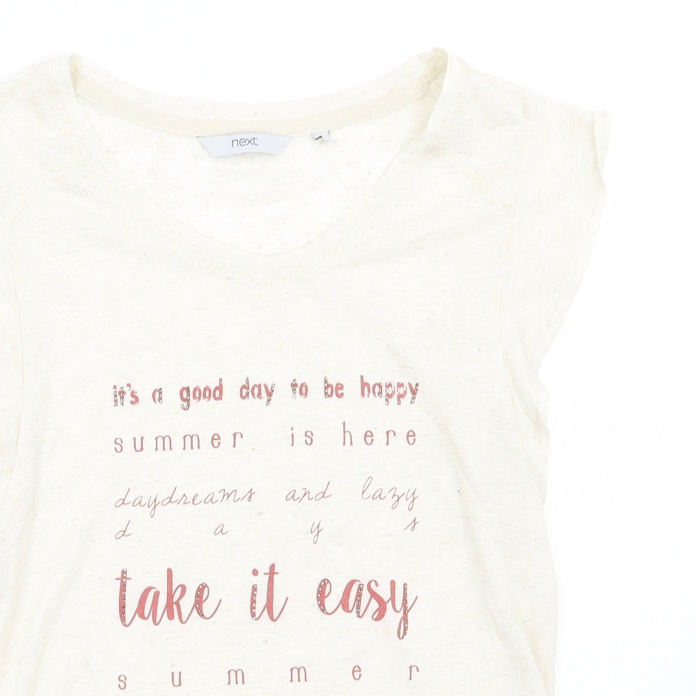 Womens UK Size 6 NEXT Ivory Basic T-Shirt
