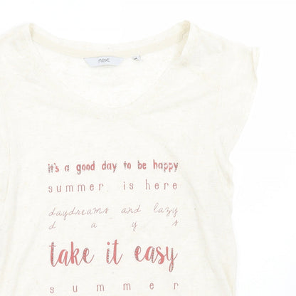 Womens UK Size 6 NEXT Ivory Basic T-Shirt