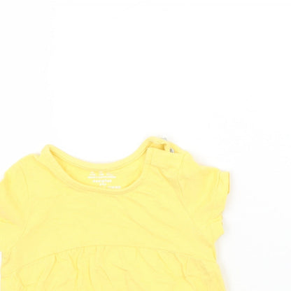 F&F Girls Yellow   Basic T-Shirt Size 9-12 Months