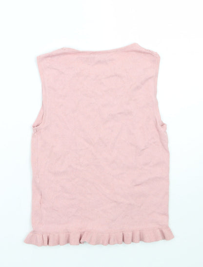 Womens UK Size 8 Topshop Pink Basic T-Shirt