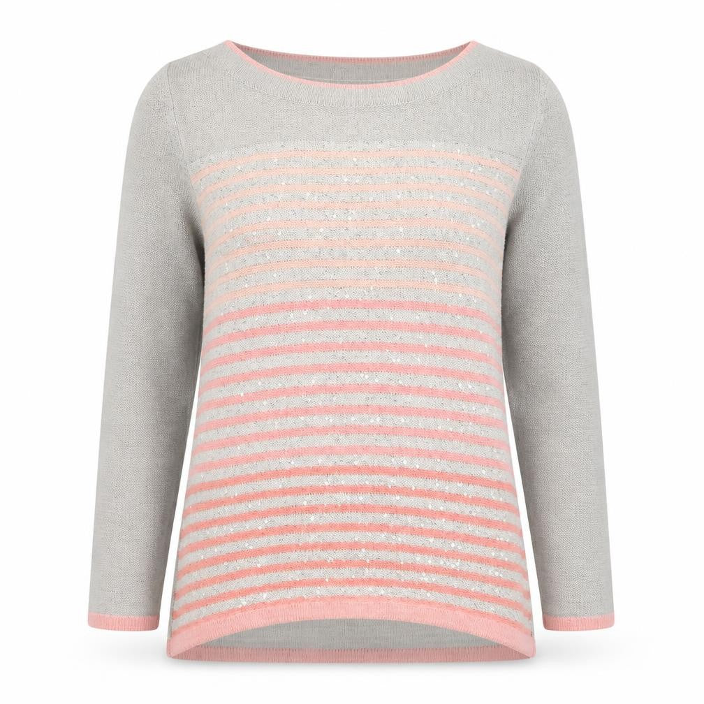 Preworn Womens Pink Striped  Pullover Jumper Size S