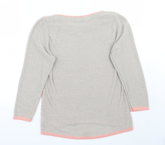 Preworn Womens Pink Striped  Pullover Jumper Size S