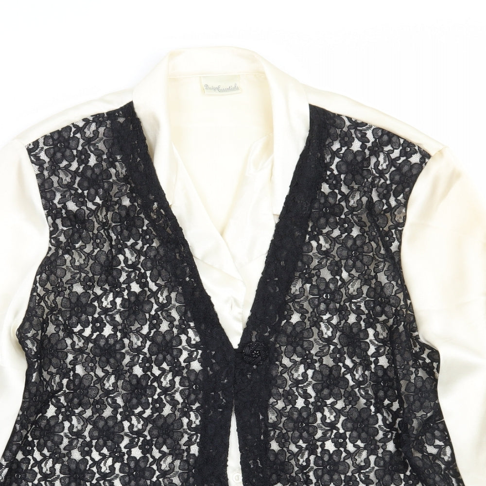 Womens UK Size 20 Design essentials Ivory Basic Button-Up