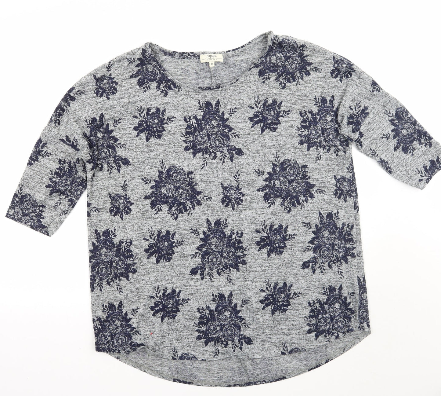 Womens UK Size 12 Papaya Grey Pullover Jumper
