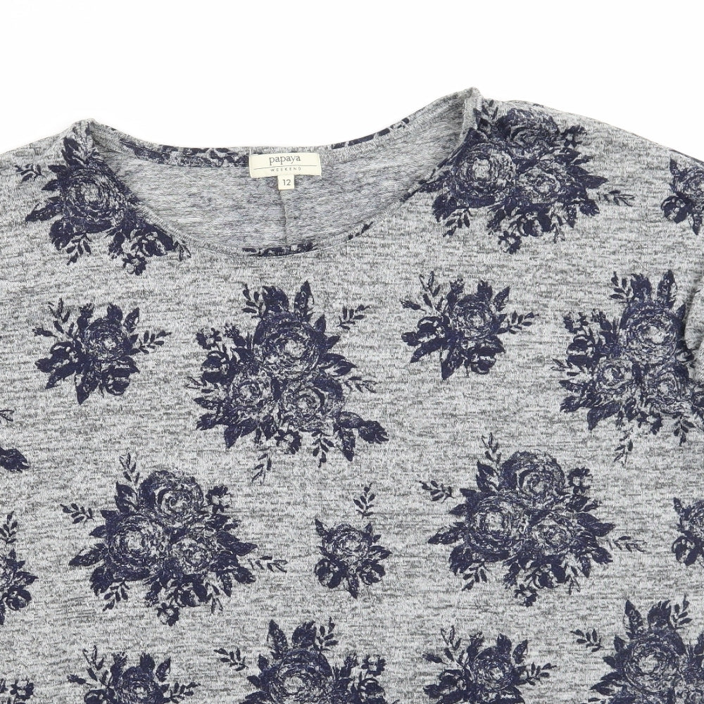 Womens UK Size 12 Papaya Grey Pullover Jumper