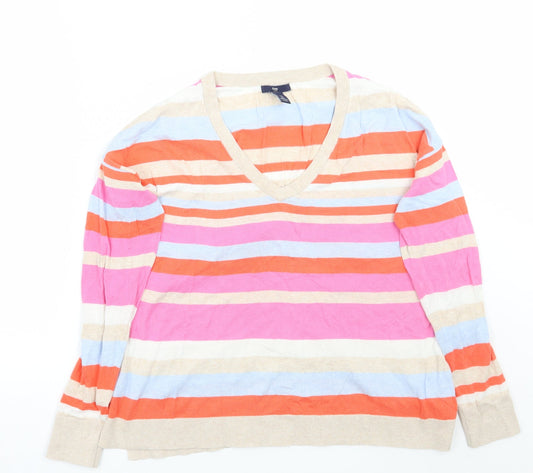 Gap Womens Pink Striped  Pullover Jumper Size S