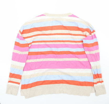 Gap Womens Pink Striped  Pullover Jumper Size S