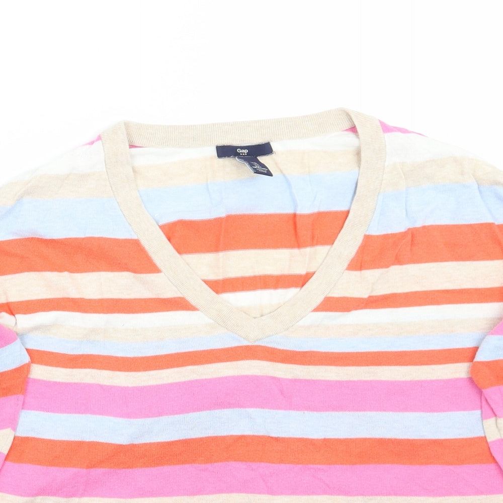 Gap Womens Pink Striped  Pullover Jumper Size S