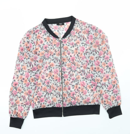 F&F Womens Black Floral  Jacket  Size 8
