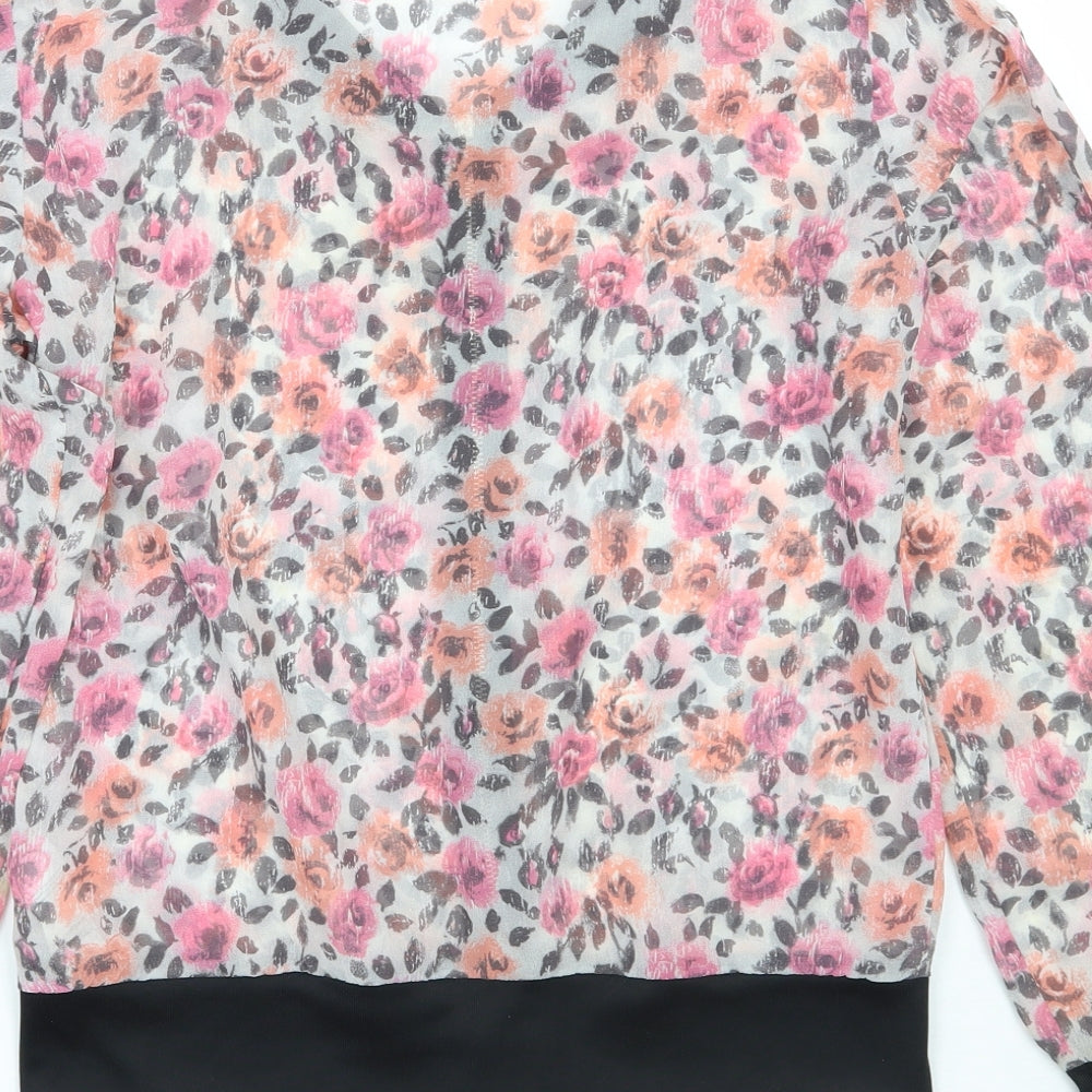 F&F Womens Black Floral  Jacket  Size 8