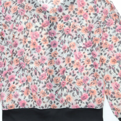 F&F Womens Black Floral  Jacket  Size 8