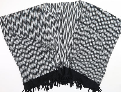 Damart Womens Black Geometric  Wrap Jumper One Size