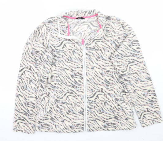 F&F Womens White Animal Print  Jacket Coat Size 18