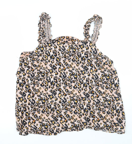 Papaya Womens Pink Animal Print  Basic Tank Size 18