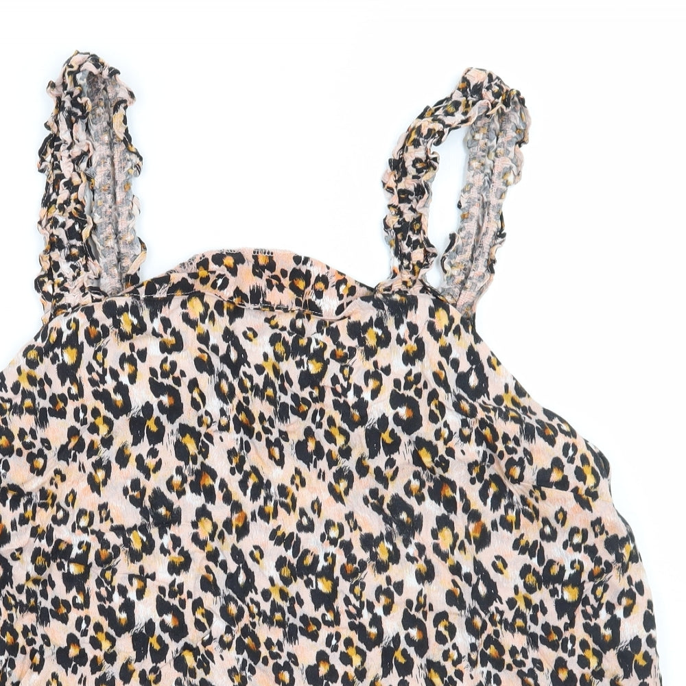 Papaya Womens Pink Animal Print  Basic Tank Size 18