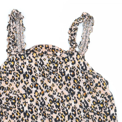 Papaya Womens Pink Animal Print  Basic Tank Size 18