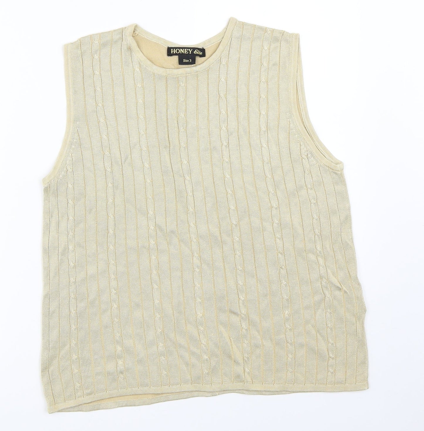Womens UK Size M HONEY Beige Basic Tank