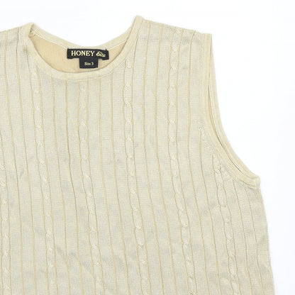 Womens UK Size M HONEY Beige Basic Tank