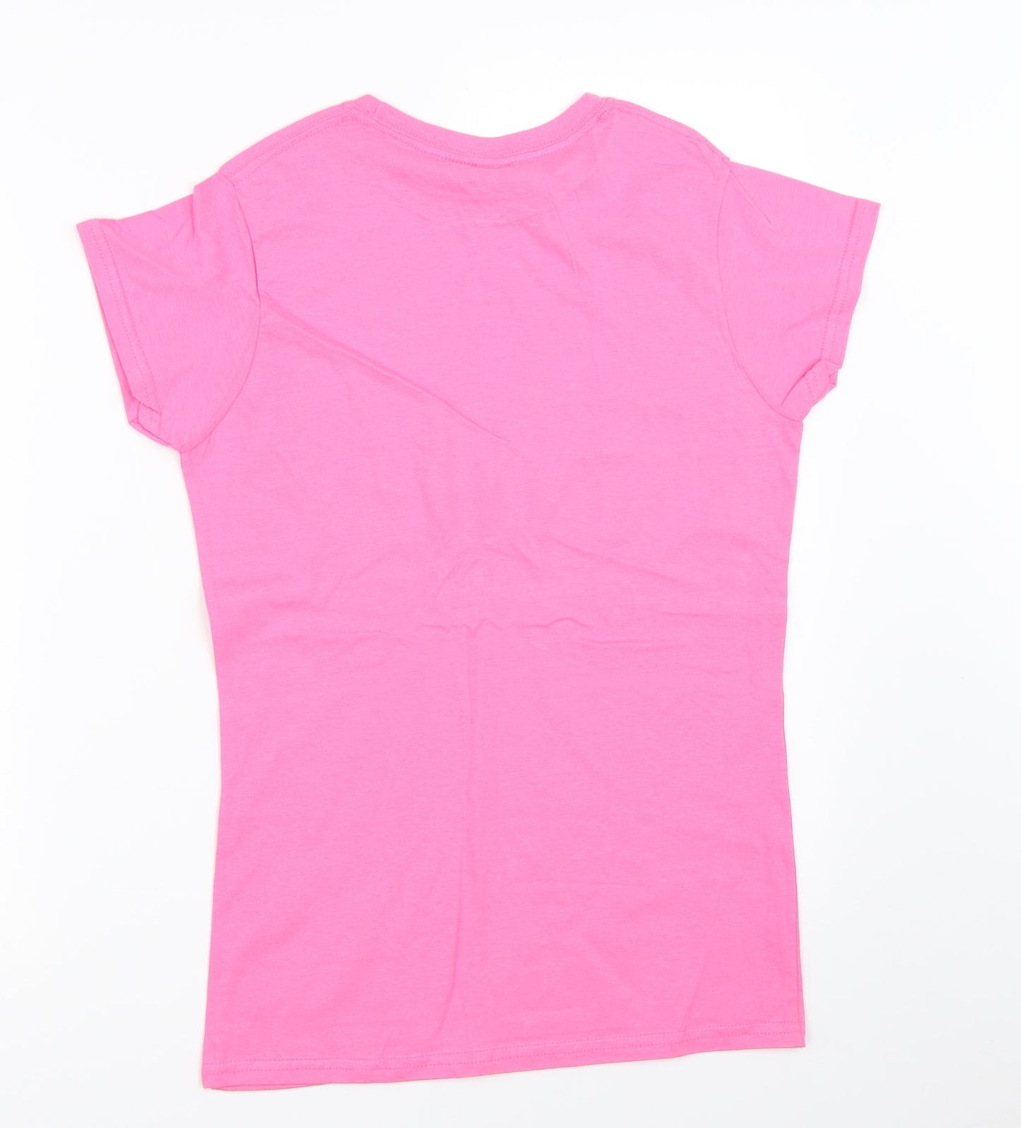 Womens UK Size M Gildan Pink Basic T-Shirt