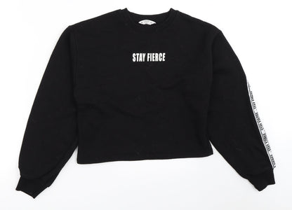 Candy Couture Girls Black   Pullover Sweatshirt Size 14 Years