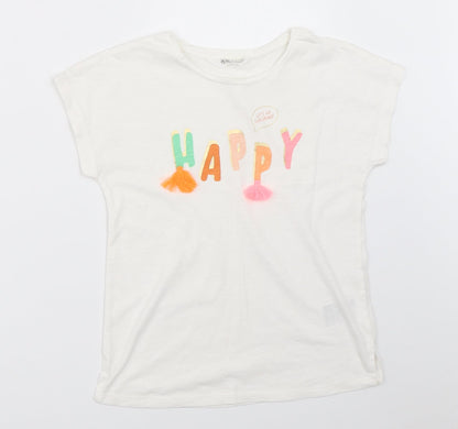 H&M Girls White   Basic T-Shirt Size 7-8 Years