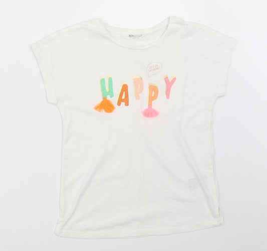 H&M Girls White   Basic T-Shirt Size 7-8 Years