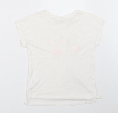 H&M Girls White   Basic T-Shirt Size 7-8 Years